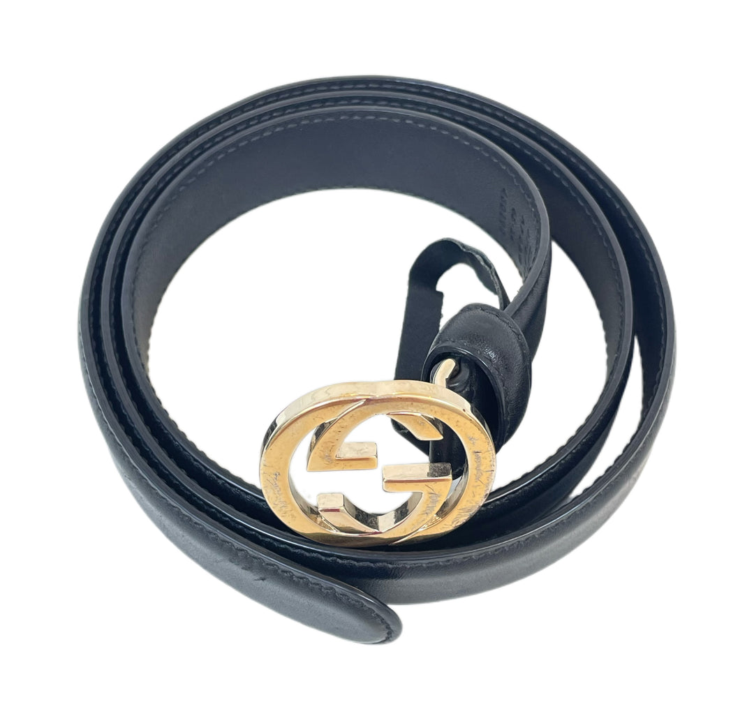 Gucci Interlocking G Logo Leather Belt