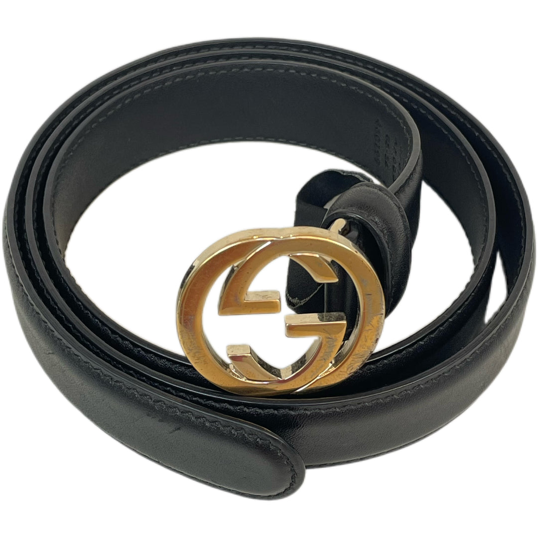 Gucci Interlocking G Logo Leather Belt