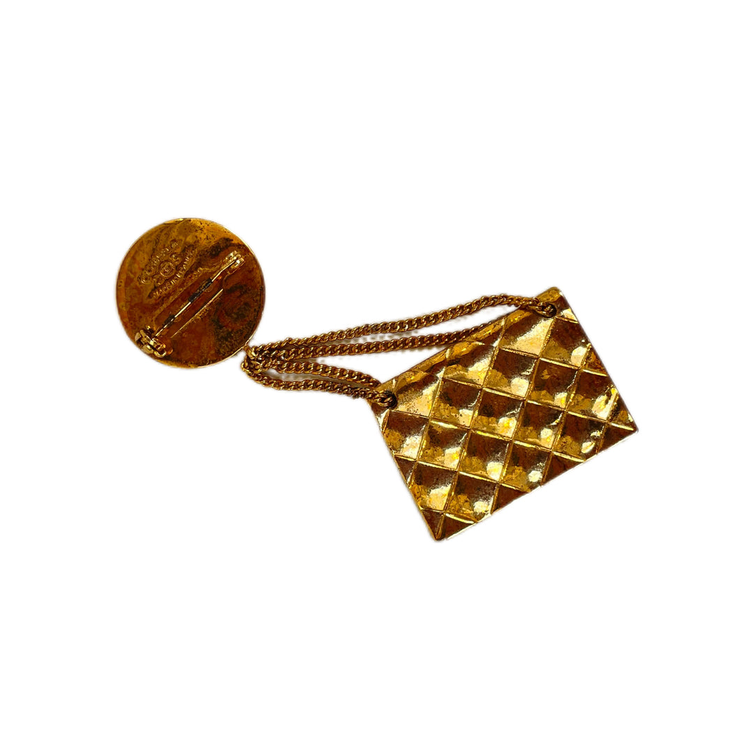Chanel Vintage CC Quilted Flap Bag Brooch