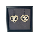 Load image into Gallery viewer, Chanel 24P Heart Earrings Gold &amp; Crystal
