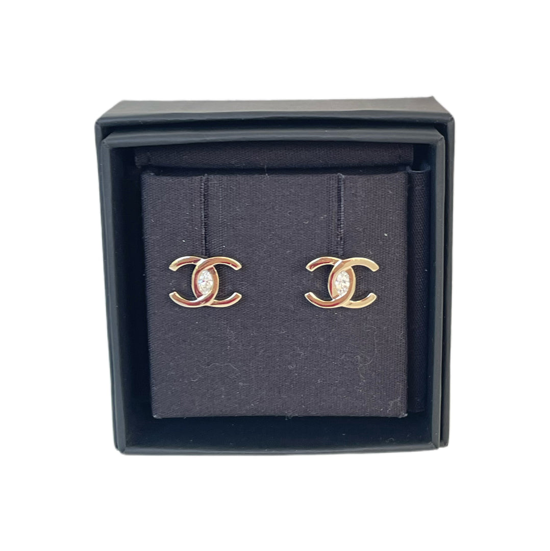 Chanel CC Turnlock Stud Earrings