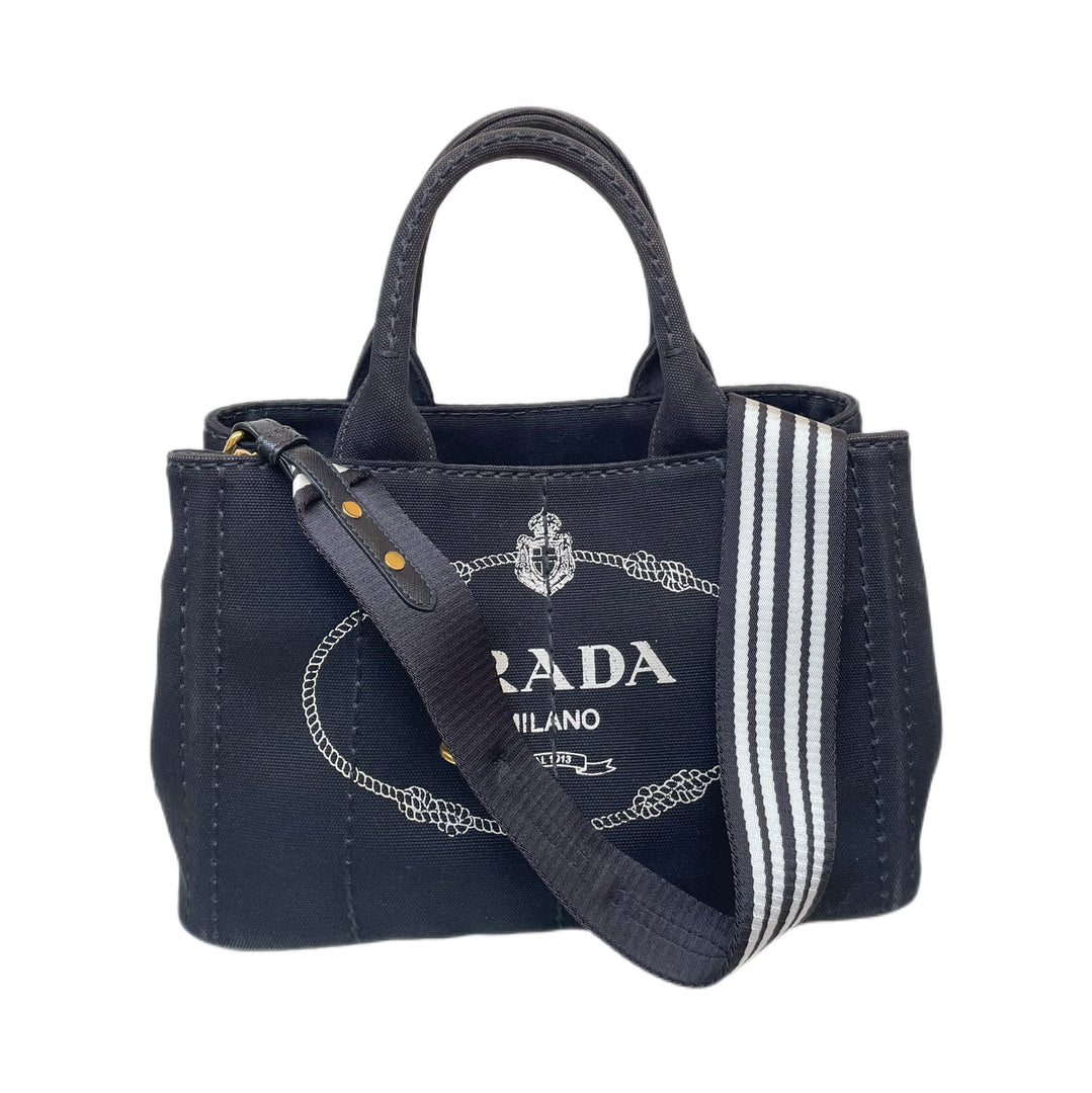 Prada Enameled Metal Triangle Canapa Small