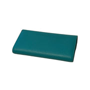 Hermès Epsom Enamel Constance Long Wallet Bleu Paon