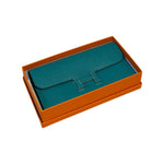 Load image into Gallery viewer, Hermès Epsom Enamel Constance Long Wallet Bleu Paon
