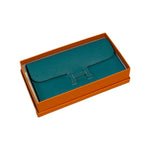 Load image into Gallery viewer, Hermès Epsom Enamel Constance Long Wallet Bleu Paon
