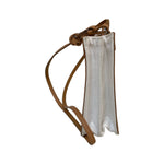 Load image into Gallery viewer, Balenciaga yellow/white striped canvas Pochette Crossbody Bag
