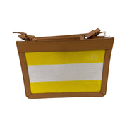 Balenciaga yellow/white striped canvas Pochette Crossbody Bag