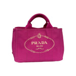 Load image into Gallery viewer, Prada Enameled Metal Triangle Grommet Canapa Small Vintage
