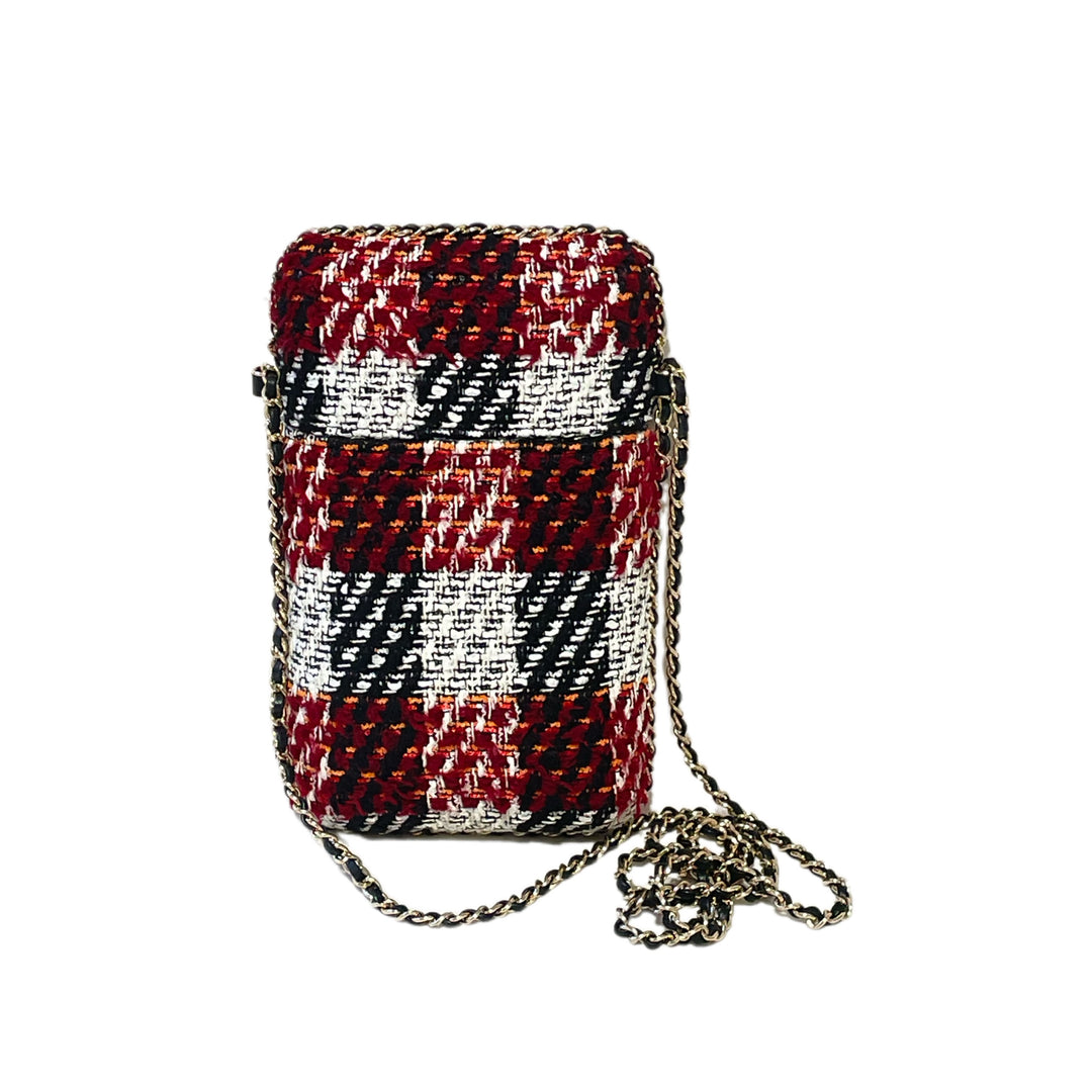 Chanel Tweed Chain Around Phone Holder