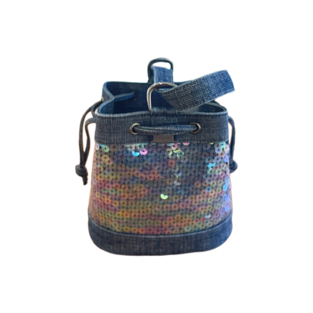 Chanel Sequin Hand Bag Denim Blue