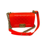 Load image into Gallery viewer, chanel leboy橘色漆皮
